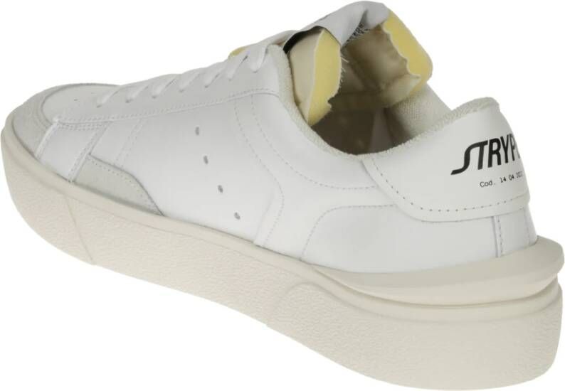 Strype Leren sneakers met suède afwerking White Heren