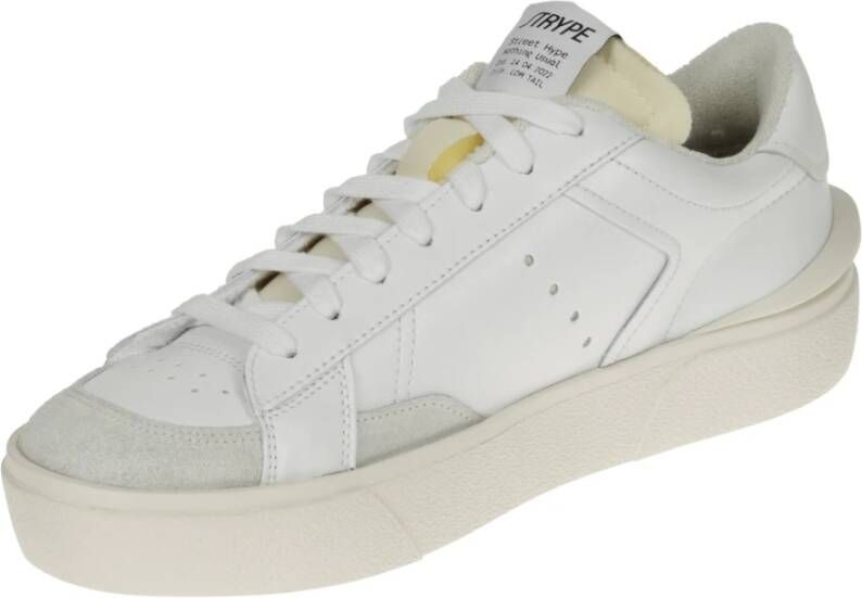 Strype Leren sneakers met suède afwerking White Heren