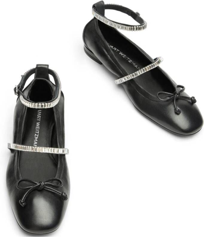 Stuart Weitzman Balletflats met kristalversiering Black Dames