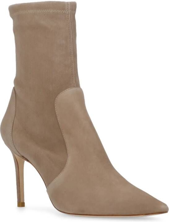 Stuart Weitzman Beige Suède Enkellaarzen Beige Dames