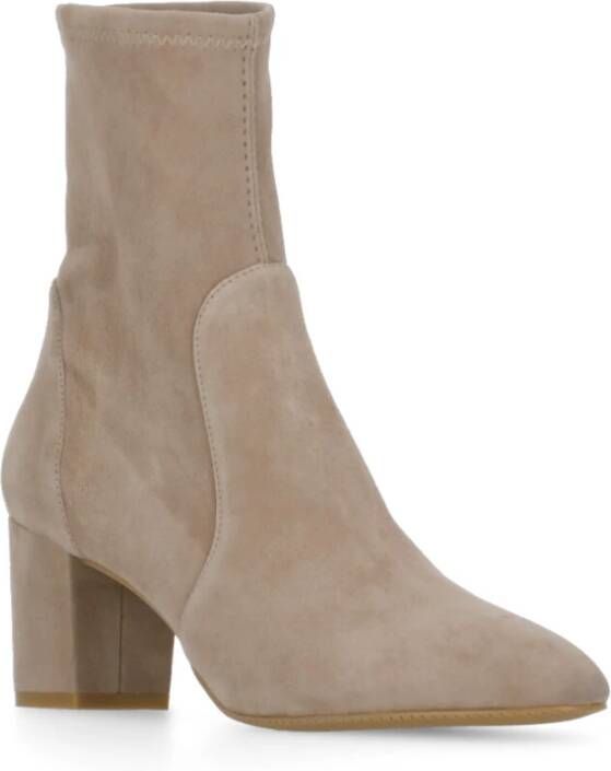 Stuart Weitzman Beige Suède Leren Dameslaarzen Beige Dames