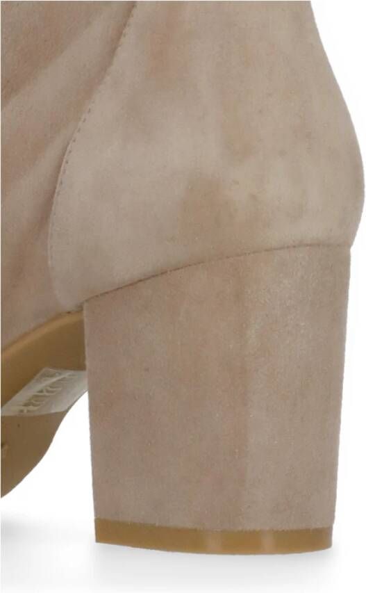 Stuart Weitzman Beige Suède Leren Dameslaarzen Beige Dames