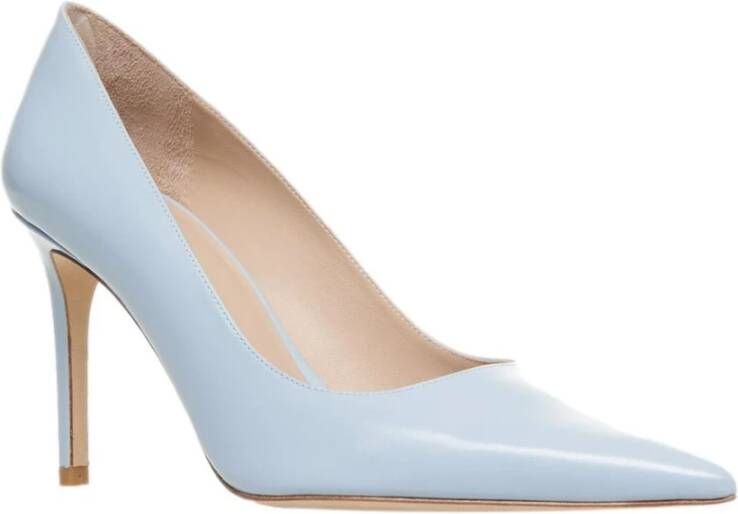 Stuart Weitzman Blauwe Leren Pumps 'Power' Blue Dames