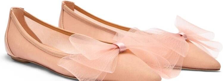 Stuart Weitzman Blushing BOW Flat Beige Dames