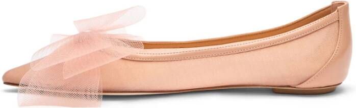 Stuart Weitzman Blushing BOW Flat Beige Dames