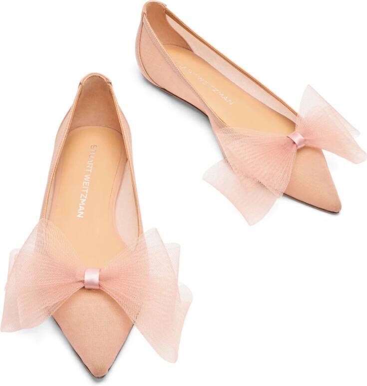 Stuart Weitzman Blushing BOW Flat Beige Dames