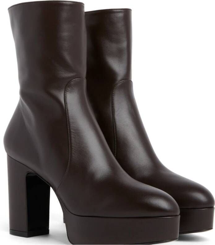 Stuart Weitzman Verhoogde Platform Zip Bootie Zwart Dames