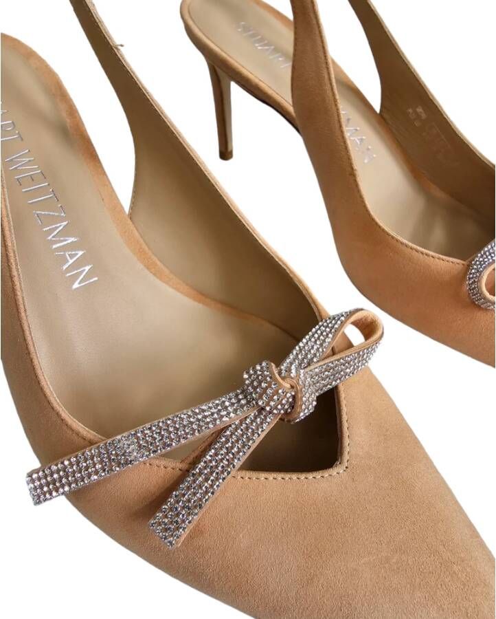 Stuart Weitzman Bow Slingback Pumps met Strass Bow Orange Dames