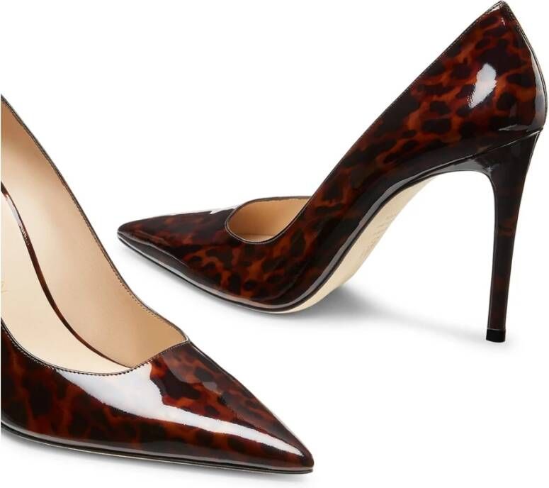 Stuart Weitzman Bruin dierenprint puntige neus pumps Brown Dames