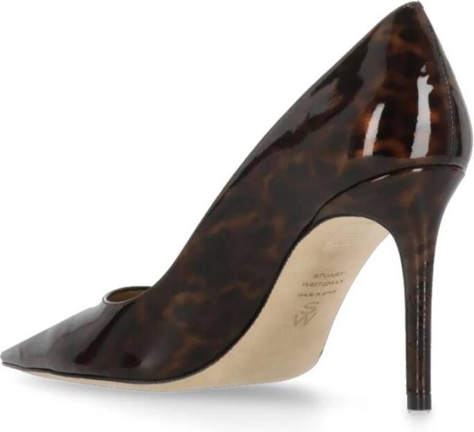 Stuart Weitzman Bruin Leren Animalier Hak Décolleté Brown Dames