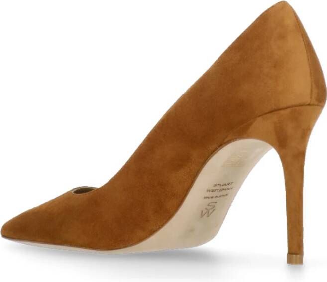 Stuart Weitzman Bruin Suède Leren Hak Décolleté Brown Dames