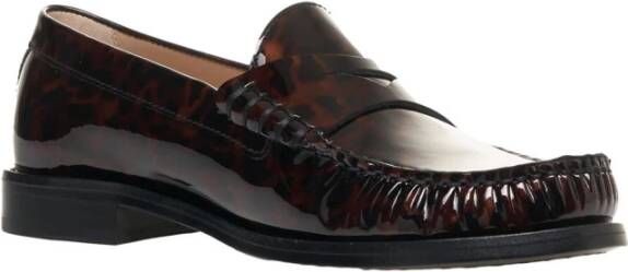 Stuart Weitzman Bruine Ballerina Loafers met dierenprint Brown Dames