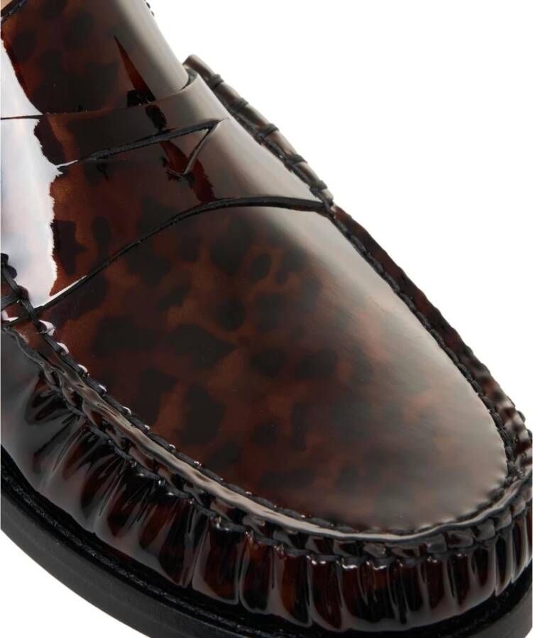 Stuart Weitzman Bruine Ballerina Loafers met dierenprint Brown Dames