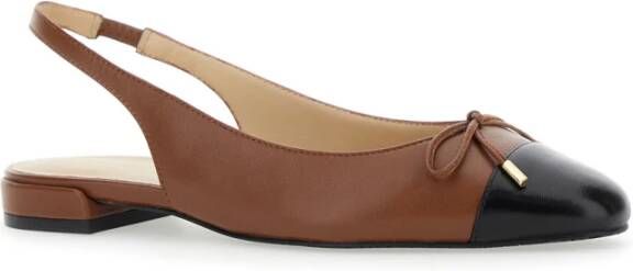 Stuart Weitzman Bruine Ballerina's met Strikdetail Brown Dames