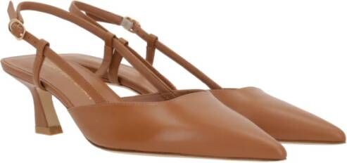 Stuart Weitzman Bruine leren slingback hakken Brown Dames