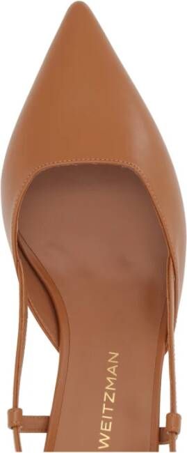 Stuart Weitzman Bruine leren slingback hakken Brown Dames