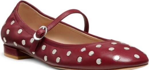 Stuart Weitzman Claris Stud Ballet Flat Red Dames