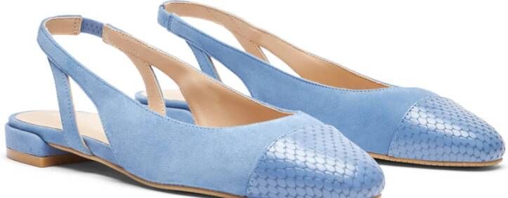 Stuart Weitzman Contrasterende Neuskap Slingback Platte Blue Dames