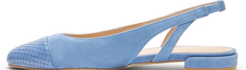 Stuart Weitzman Contrasterende Neuskap Slingback Platte Blue Dames