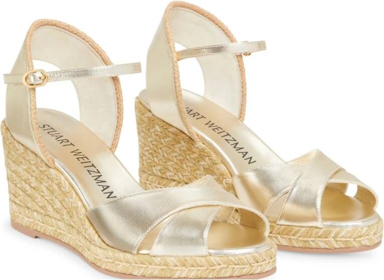 Stuart Weitzman Crossover Espadrille Sleehak Yellow Dames