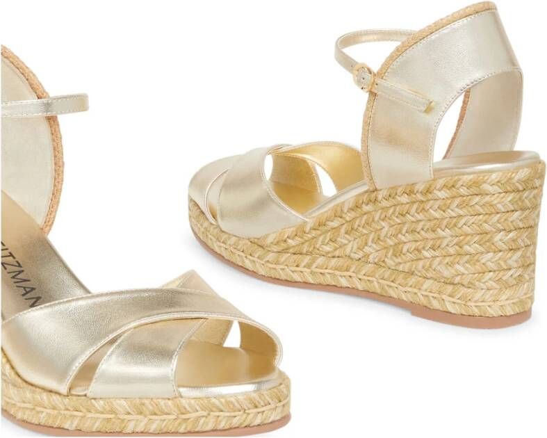 Stuart Weitzman Crossover Espadrille Sleehak Yellow Dames