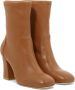 Stuart Weitzman Sculpturale Curveblock 85 Sock Bootie Brown Dames - Thumbnail 3