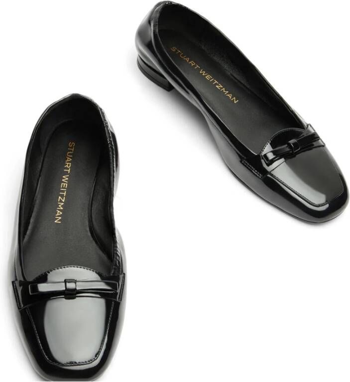 Stuart Weitzman Elastische Loafer met Strik Accent Black Dames