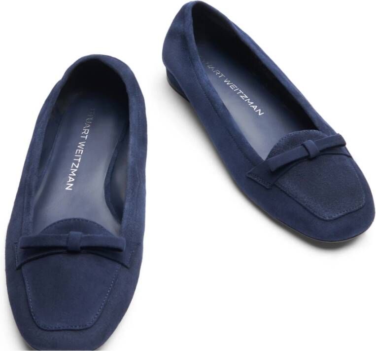 Stuart Weitzman Elastische Loafer met Vrouwelijke Boogaccent Blue Dames