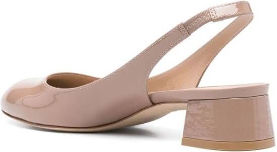 Stuart Weitzman Elastische Slingback Blokhak Schoenen Beige Dames