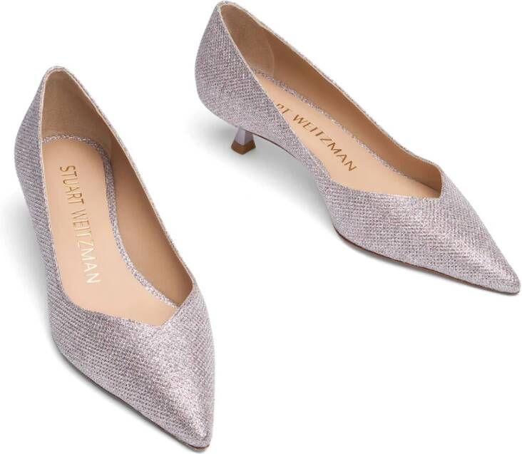 Stuart Weitzman Elegant Pointed-Toe Kitten Heel Pump Pink Dames