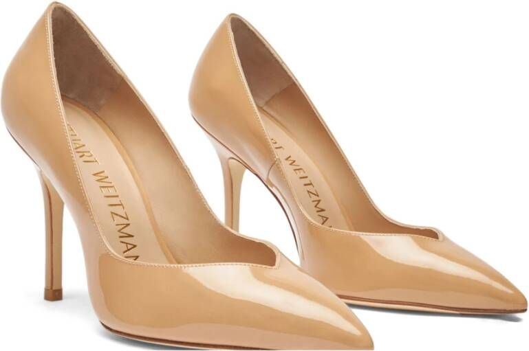 Stuart Weitzman Elegant V-Cut Stiletto Pump Beige Dames