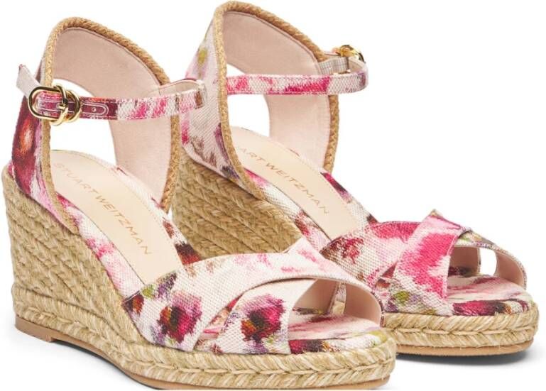 Stuart Weitzman Elegante Crossover Espadrille met Jute Zool Multicolor Dames