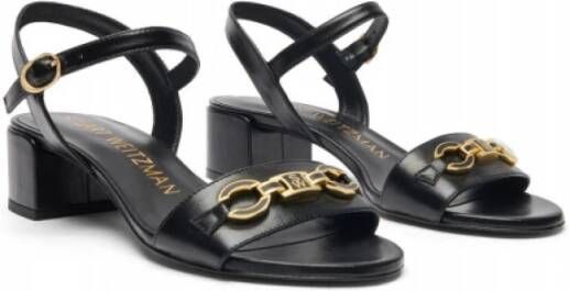 Stuart Weitzman Elegante Horsebit Leren Sandalen Black Dames