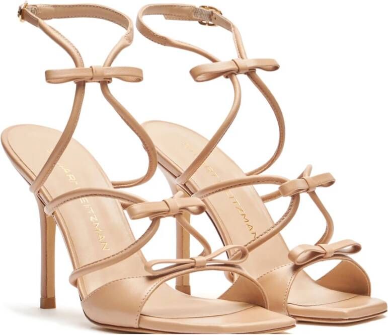 Stuart Weitzman Elegante Sandaal met Strikaccenten Beige Dames