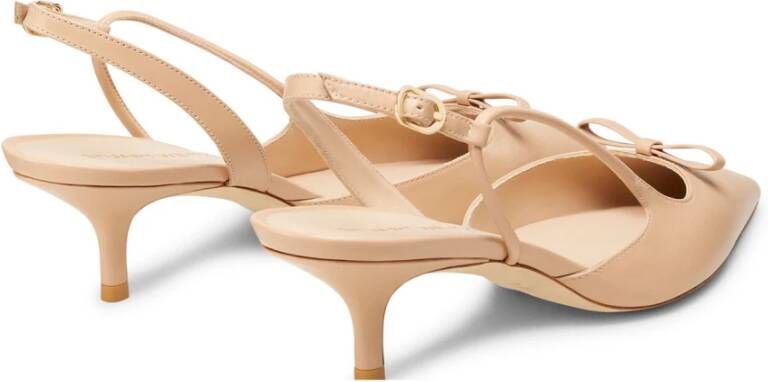 Stuart Weitzman Elegante Slingback met Strikdetail Beige Dames