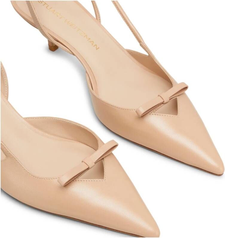 Stuart Weitzman Elegante Slingback met Strikdetail Beige Dames