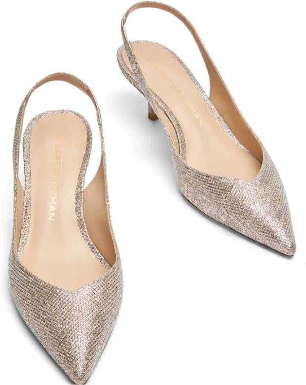 Stuart Weitzman Elegante Slingback Pump met V-Cut Vamp Beige Dames