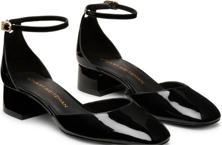 Stuart Weitzman Elegante Strap Pump met Vrouwelijke Details Black Dames