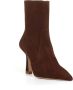 Stuart Weitzman Elegante Suède Enkellaarzen Koffie Brown Dames - Thumbnail 2