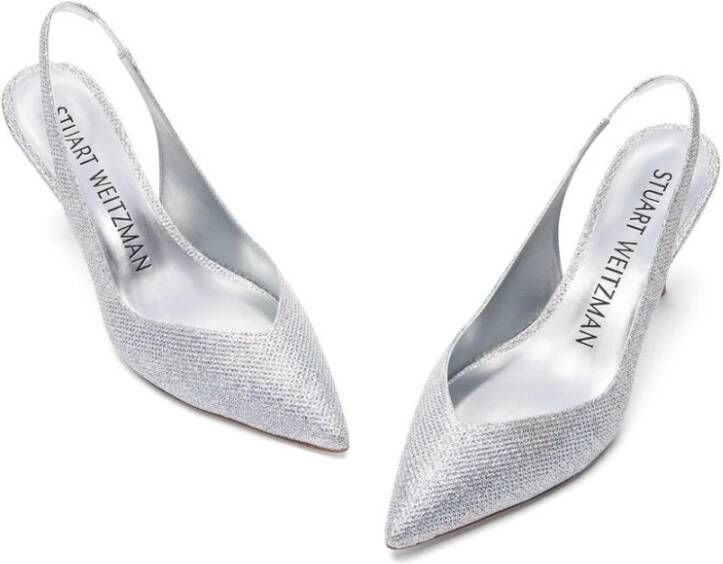 Stuart Weitzman Elegante Zilveren Slingback Schoenen Gray Dames