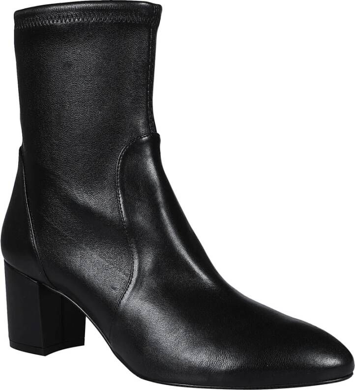 Stuart Weitzman Elegante Zwarte Enkellaarzen Black Dames