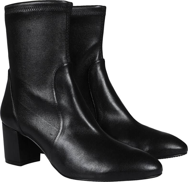 Stuart Weitzman Elegante Zwarte Enkellaarzen Black Dames