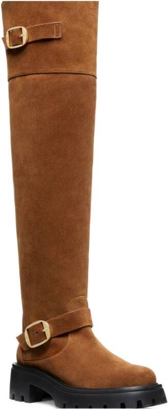 Stuart Weitzman Emerson Moto Tall Boot Brown Dames