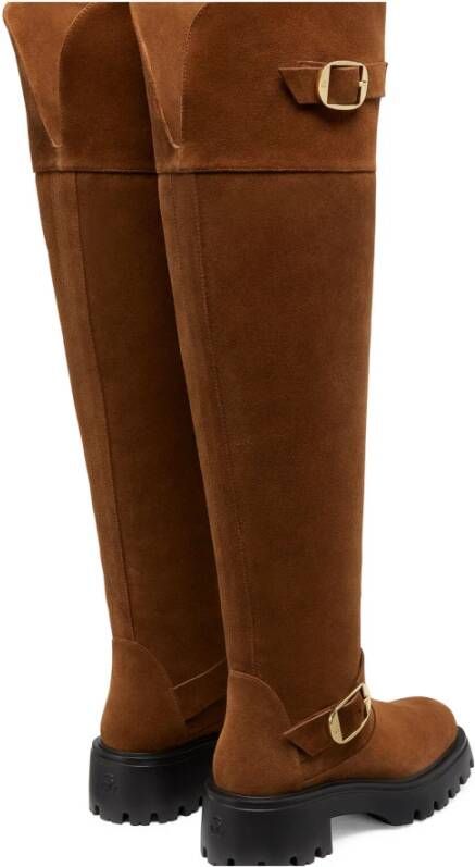 Stuart Weitzman Emerson Moto Tall Boot Brown Dames