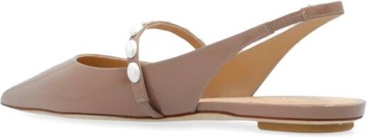 Stuart Weitzman Emilia Pearlita slingback platte schoenen Beige Dames