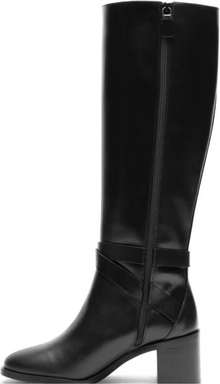 Stuart Weitzman Esme Belted ZIP Boot Black Dames