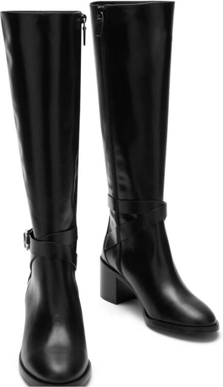 Stuart Weitzman Esme Belted ZIP Boot Black Dames