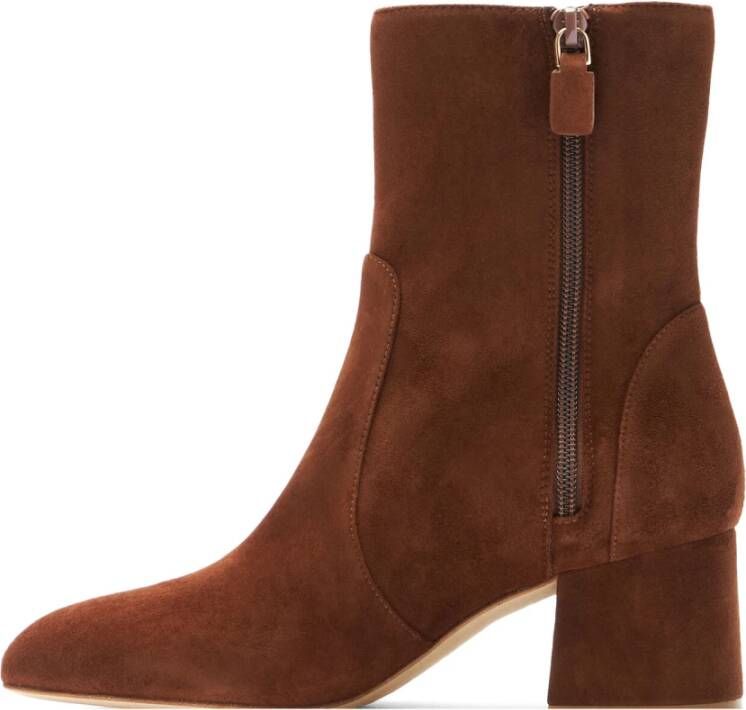 Stuart Weitzman Flareblock 60 ZIP Bootie Brown Dames