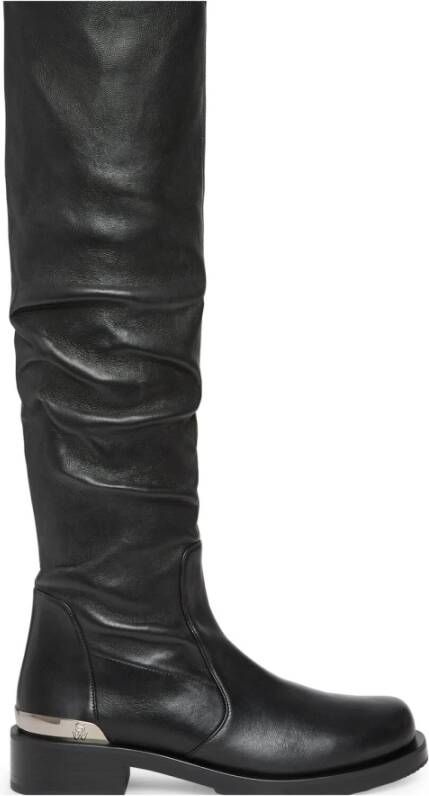 Stuart Weitzman Gedurfde Logo Slouch Boot Black Dames