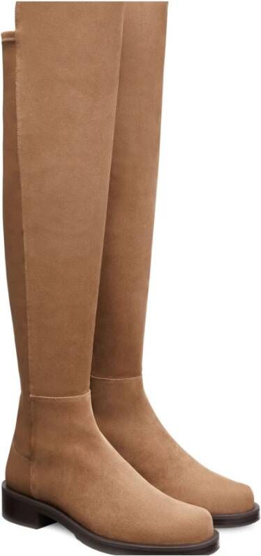 Stuart Weitzman Gedurfde Over-de-Knie Laars Beige Dames